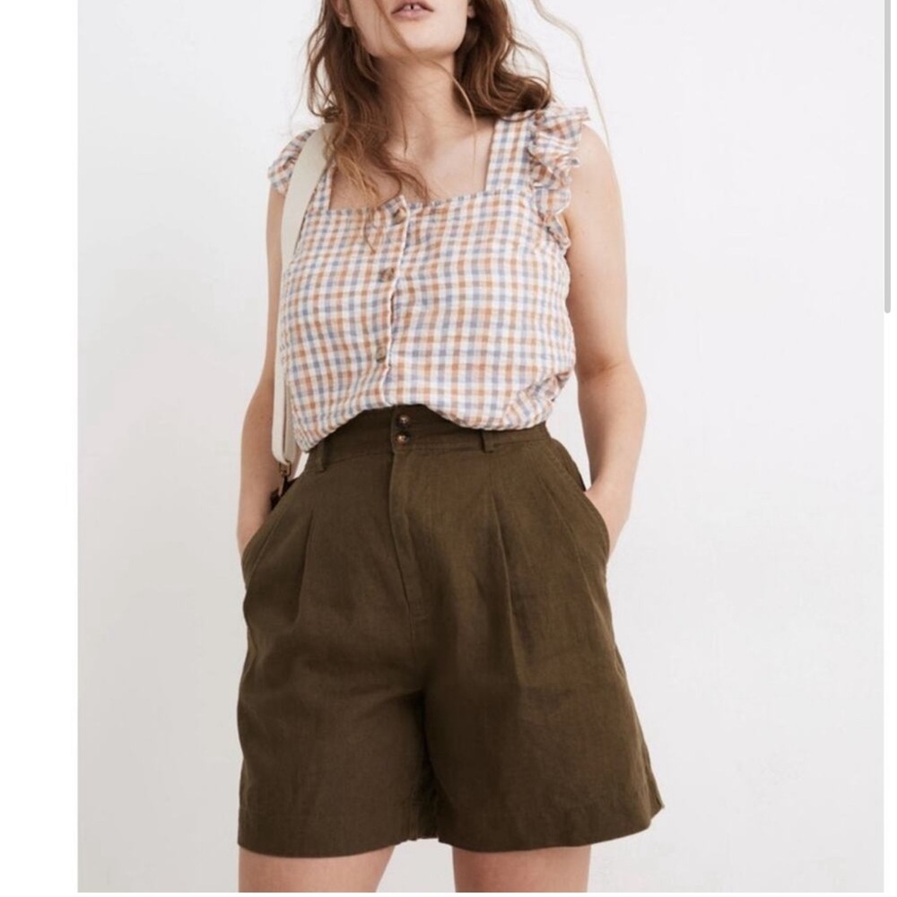 Madewell pleated linen shorts